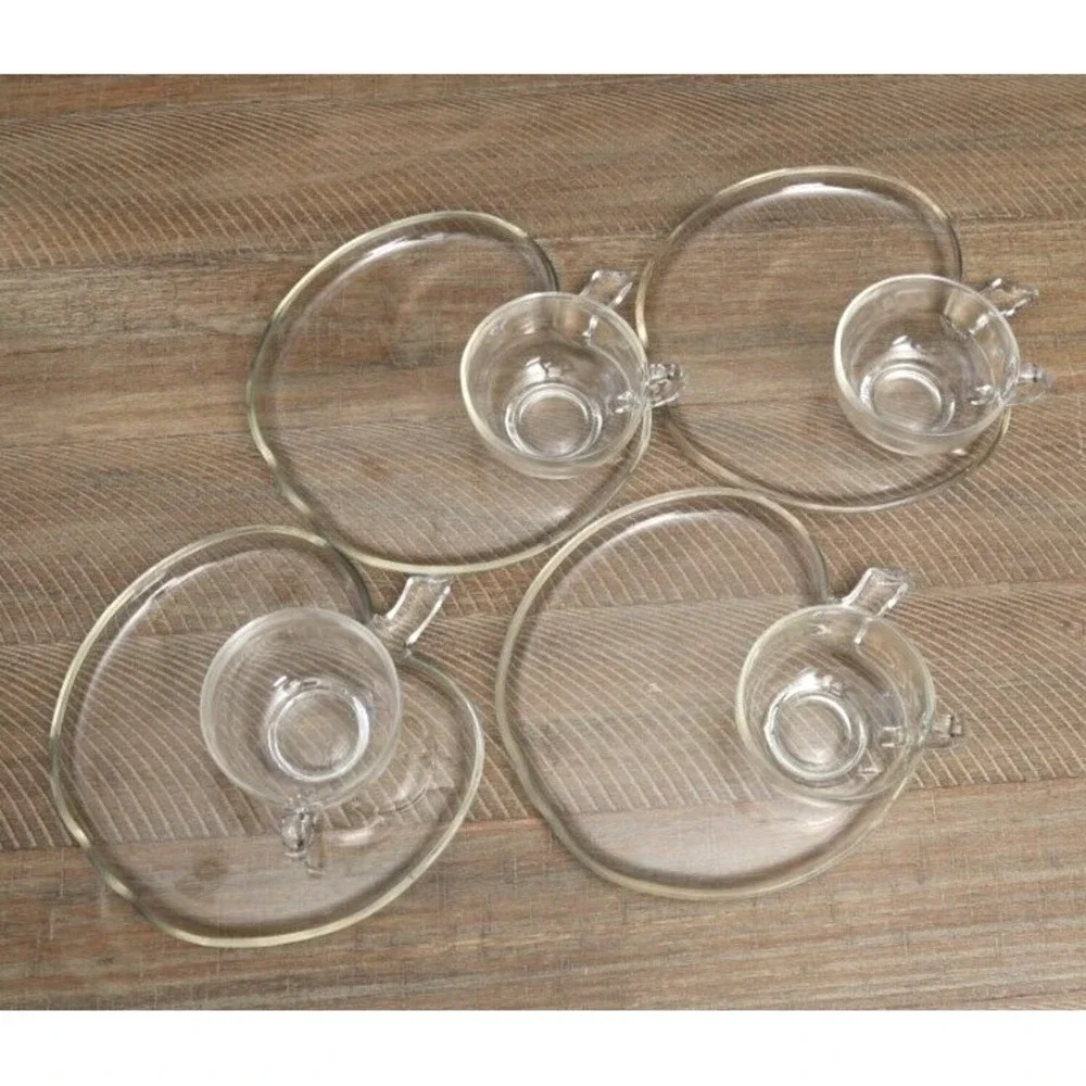 Hazel Atlas Orchard Apple‎ Shaped Plates and Cups, 8 pc set